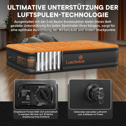 Luxchoice Luftbett Gästebett 1 Person selbstaufblasend mit E-Pumpe