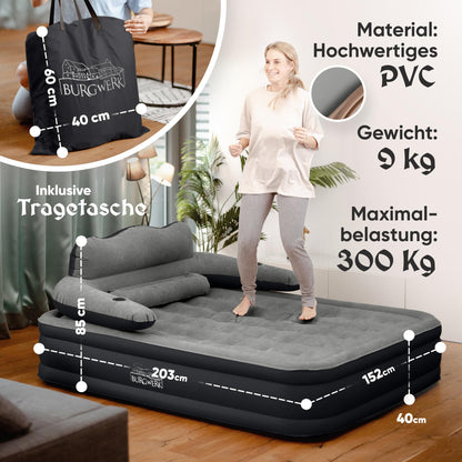 Burgwerk Luftbett selbstaufblasend 2 Personen 203x152 cm mit Pumpe