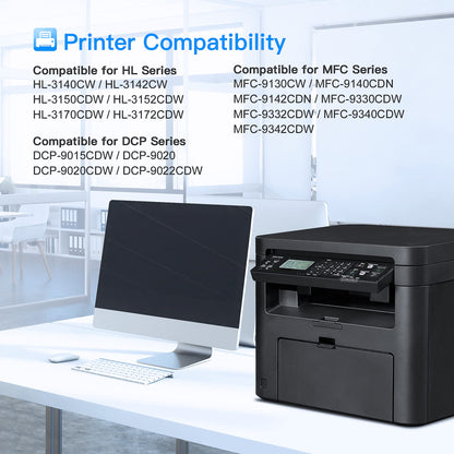 LxTek TN241 TN245 Toner kompatibel für Brother MFC-9332CDW, 5er-Pack