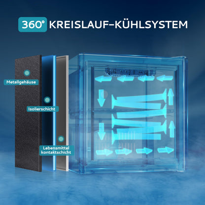 EUHOMY Getränkekühlschrank JC-36-F mit Glastür, 36 L, schwarz