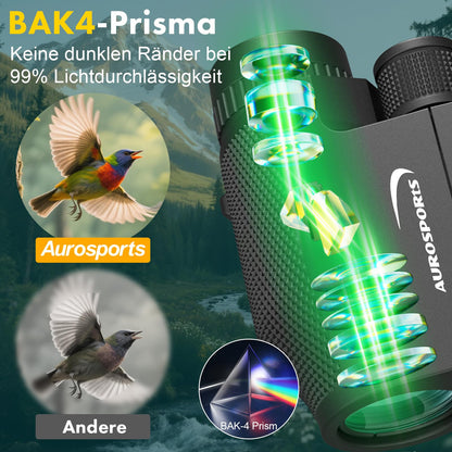 Aurosports 12x32 Fernglas Kompakt für Erwachsene und Kinder