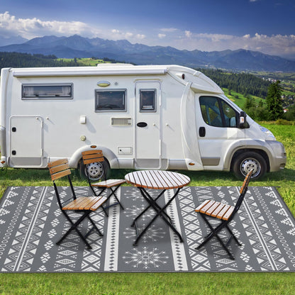 MOKANI Outdoor Teppich wetterfest, wendbar, 180x270 cm, Grau