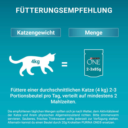 PURINA ONE Sensitive Katzenfutter Nass mit Huhn, 12er Pack