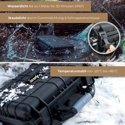 HMF ODK100 Outdoor-Fotokoffer, Transportkoffer mit Rasterschaumstoff