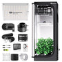Hon&Guan Growzelt Komplettset HG1000 LED Grow Lampe 60x60x160cm. Schwarzes, rechteckiges Zelt mit LED-Panel für Indoor-Pflanzenzucht.