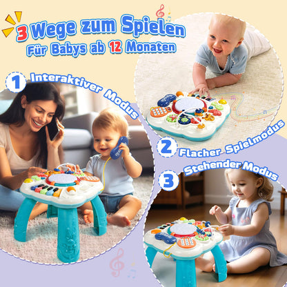 Fajiabao Musikspieltisch Baby 6 in 1 Musikspielzeug ab 1 Jahr