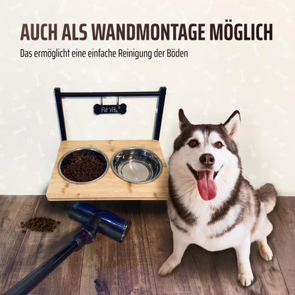 PetVita ALLinONE Hundebar – erhöhter Hundenapf, höhenverstellbar