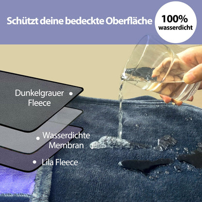 YISURE Wasserdichte Decke 230 x 203 cm, wendbar in Grau und Lila