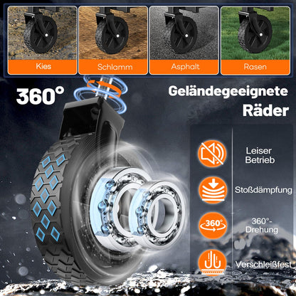 BTTN Bollerwagen faltbar 120 L, belastbar bis 160 kg, schwarz