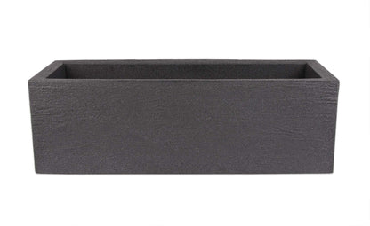BigDean Pflanzkübel 80x30 cm Granitstein-Optik Anthrazit frostsicher, rechteckig aus Kunststoff
