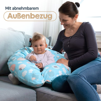 Baby's Stillkissen XXL Schwangerschaftskissen 190 cm mit Bezug