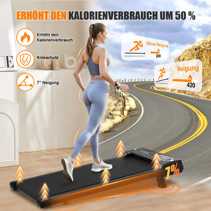 HomeFitnessCode Walking Pad Untertisch Laufband Neigung - Schwarz/Weiss