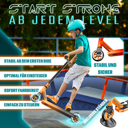 KESSER Stunt Scooter X-Limit – Robuster Trickscooter Orange