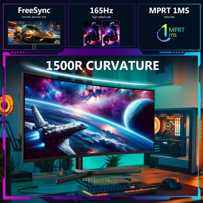 Z-Edge 34 Zoll Ultrawide Curved Gaming Monitor 165Hz WQHD