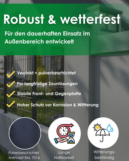 Zaundirekt Wandanschlusswinkel für Doppelstabmatten, 10 Stück