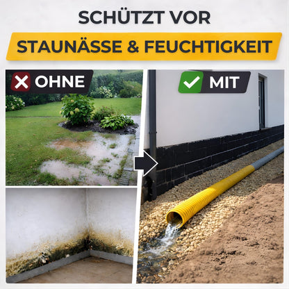 Doubleyou Geovlies & Baustoffe Drainagerohr DN50 10 m mit Filtervlies