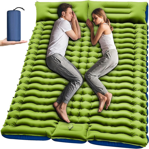 Yuzonc Isomatte Doppel Selbstaufblasend Verdickt. Rechteckige, dicke Matte für Komfort und Isolation beim Outdoor-Schlafen.