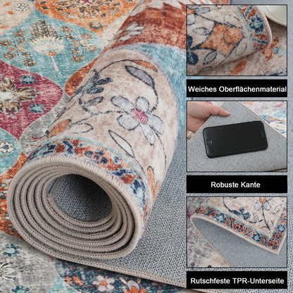 Xfrog Boho Blumen Antiker Flächenteppich - 200x300 cm