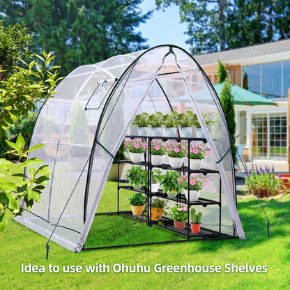 Ohuhu Foliengewächshaus GGH-05, begehbar, 180x180x200 cm, weiss
