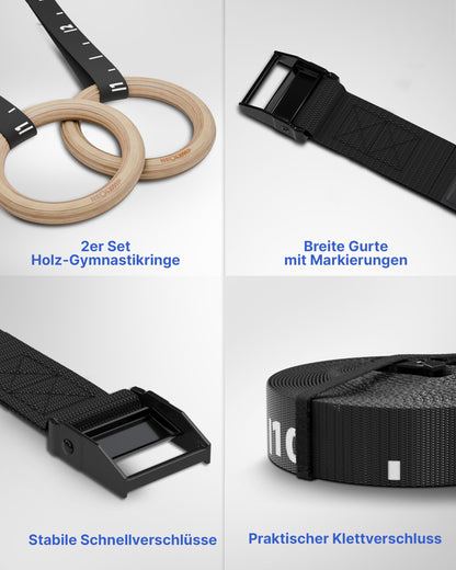 NEOLYMP Turnringe Birkenholz – Gymnastikringe für Indoor & Outdoor