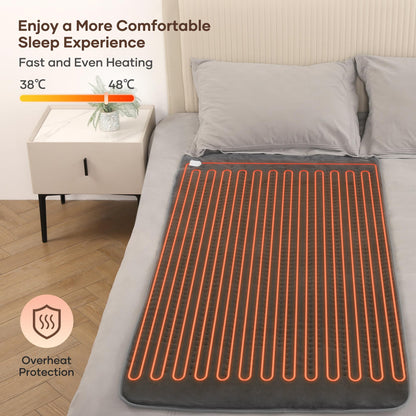 CURECURE Elektrisches Wärmeunterbett UB015, 150 x 80 cm, Grau