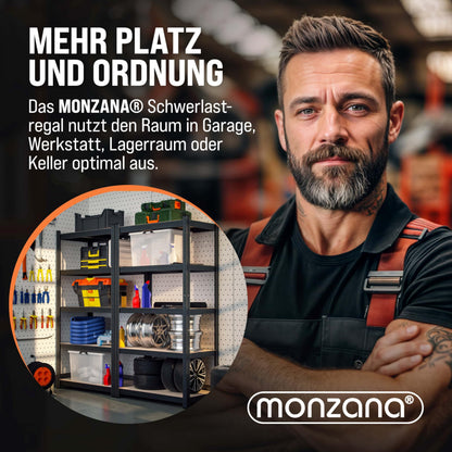 Monzana Schwerlastregal 2er-Set, 180x90x40 cm, 2x 875 kg, schwarz