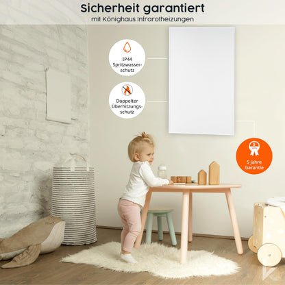 Könighaus Infrarotheizung Standgerät – 600W mobil, Thermostat
