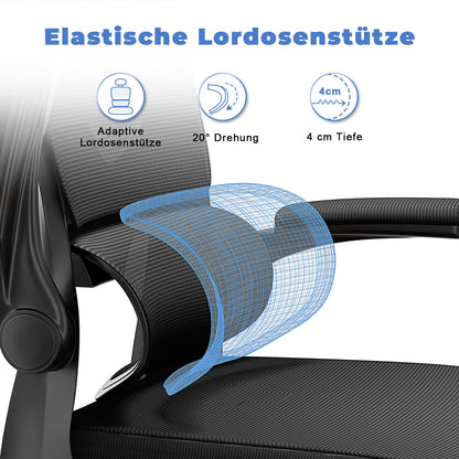 naspaluro Ergonomischer Bürostuhl Netzbezug - Schwarz