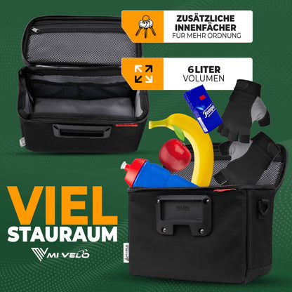 MIVELO Lenkertasche Fahrrad, KLICKfix-kompatibel, 7 l, schwarz