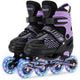 Ylaide Inline Skates Kinder verstellbar, leuchtende Rollen, EU 32-36, mit PP-Schale und dreifachem Verschluss