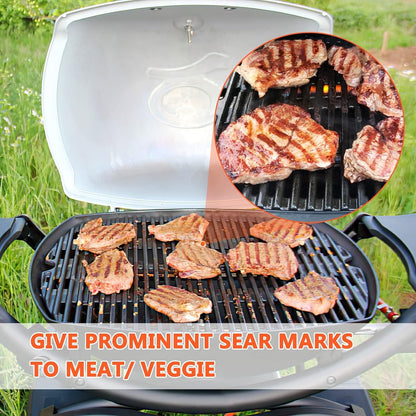 GFTIME Grillrost Gusseisen 7645 für Weber Q200/Q2000 Serie, 2 Stück
