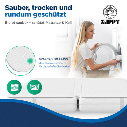 NAPPY Liebesbrücke 180 x 200 cm Matratzenkeil mit Verbinder, waschbar