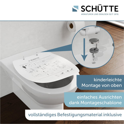 Schütte WC-Sitz Oval mit Absenkautomatik, Duroplast, weiss