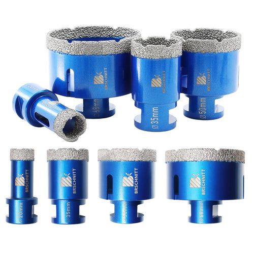 Diamantbohrer Set Fliesen Granit Marmor – 20/35/50/68mm Trockenbohren. Metallische Bohrer zum Trockenbohren harter Materialien.