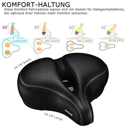 DAWAY C30i Fahrradsattel – Extra breiter Sattel mit Memory-Schaum