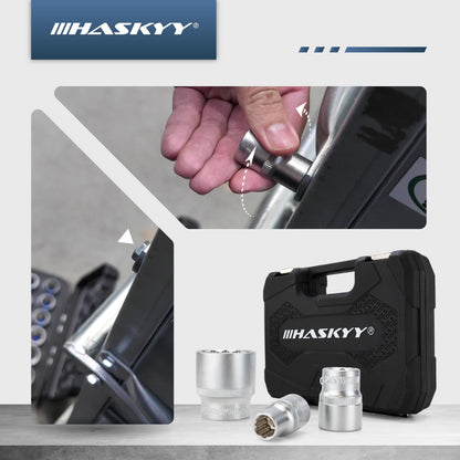 HASKYY Vielzahn Steckschlüsselsatz 1/2 Zoll, 12-Kant, 8-36 mm