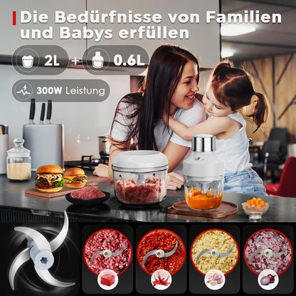Bear Zerkleinerer QSJ-D03Q1 mit Glasbehältern 0,6 L und 2 L