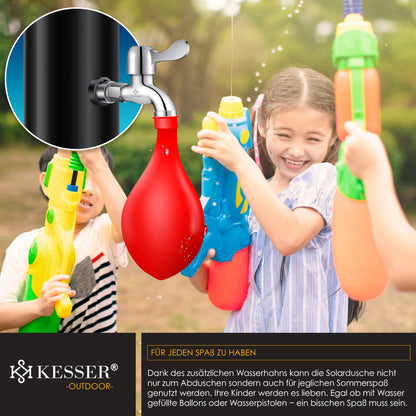 KESSER Solar Gartendusche 35 L mit Regenduschkopf und Fussdusche