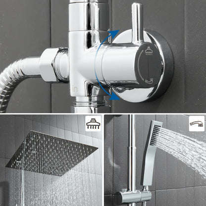 Auralum Regendusche Duschsystem Edelstahl ohne Armatur 30x30 cm Chrom