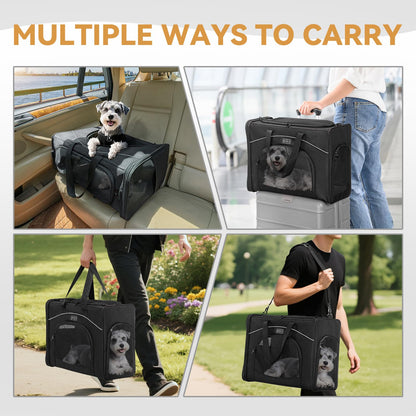 Petsfit Hundetasche Flugzeug Transporttasche Hund Katze L Schwarz