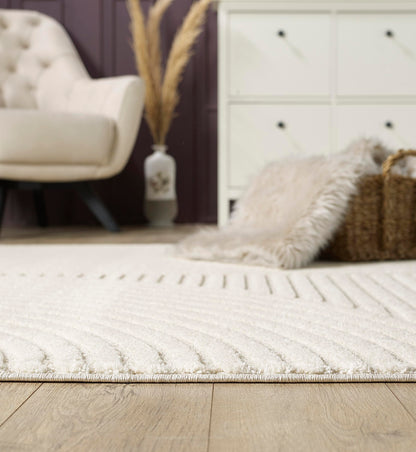 Everest Moderner Kurzflor Teppich – Panglao, Creme, 200x290 cm