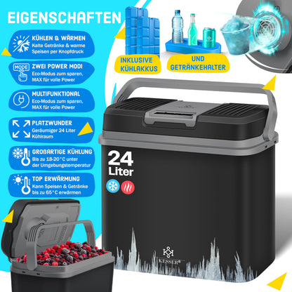 KESSER Kühlbox 24 L thermoelektrisch kühlt & wärmt 12V/230V