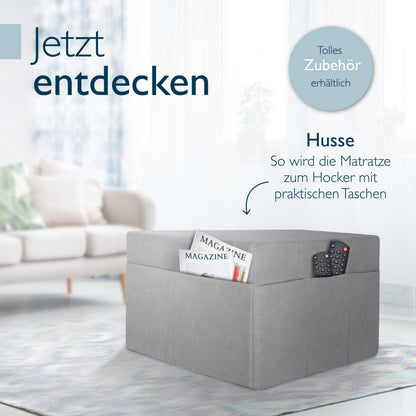 Beautissu Premium XL Klappmatratze Gästebett Visco 90x200cm Grau