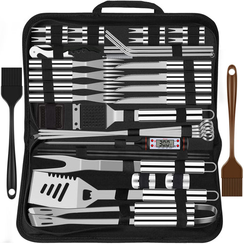 Grilliance Grillbesteck-Set 38-teilig aus Edelstahl mit Grillkoffer in Silber