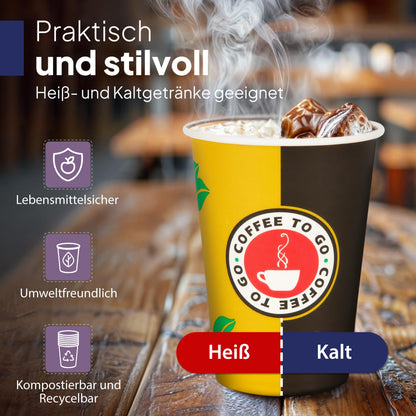 Inoverse Pappbecher 200 ml, Einweg Coffee-to-Go-Becher, 1000 Stück
