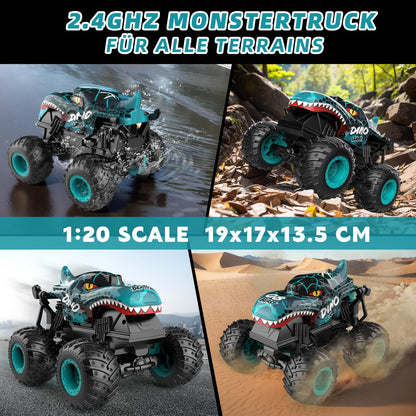 PENGBU RC Monstertruck Dinosaurier 1:20 ferngesteuert mit LED