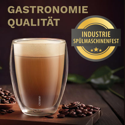 Creano Doppelwandige Trinkgläser 250 ml, 6er Set, spülmaschinenfest
