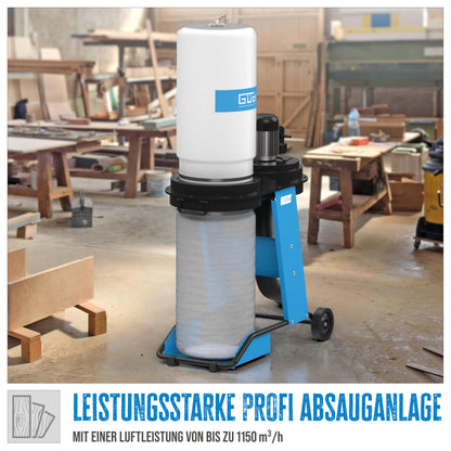 Güde Absauganlage GAA 65.1, 550 W, 1150 m³/h, 65 l, fahrbar