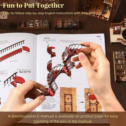 MiniCity Book Nook Kit Abbey Library 3D-Holzpuzzle Buchstütze