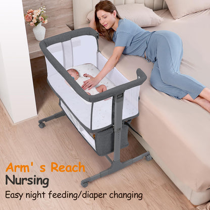 Growaystory Beistellbett Bassinet Baby Zustellbett – Dunkelgrau